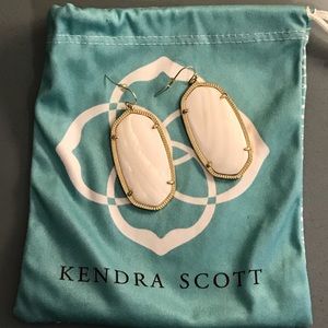 Kendra Scott- white Danielle gold earrings